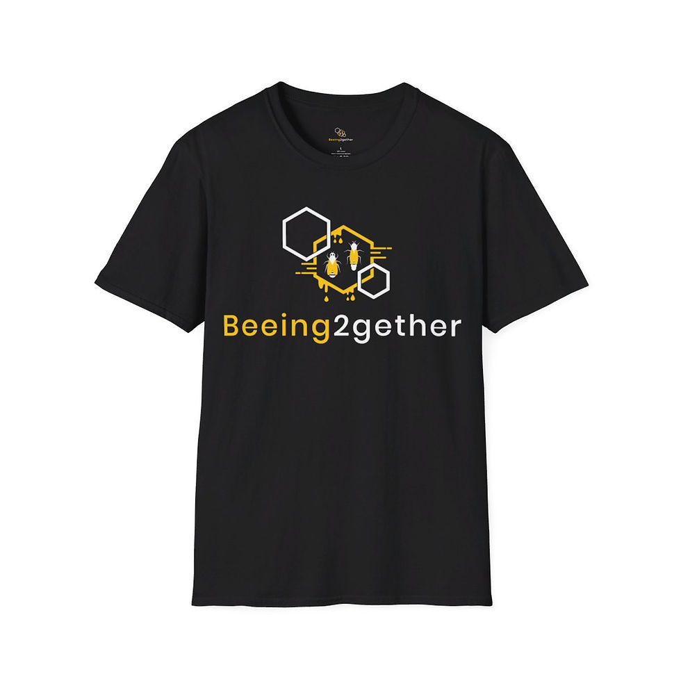 Black Gildan Shirt with Beeing2gether Logo