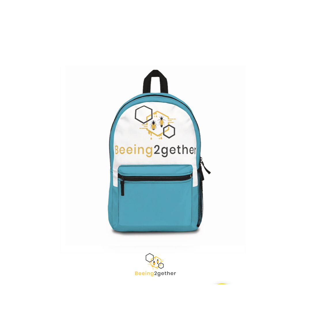 Blue Backpack with Beeing2gether Logo