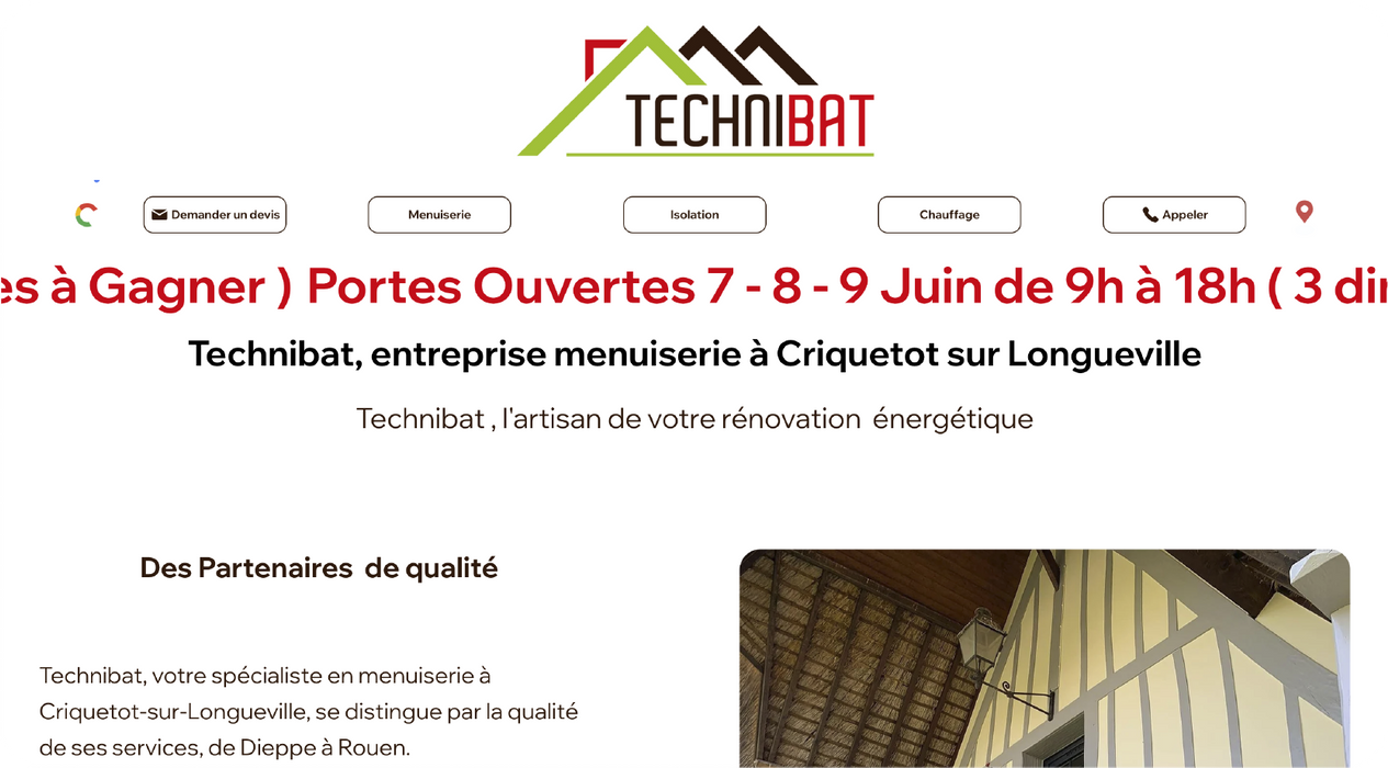 site internet Technibat à Criquetot sur longueville réalisé par cot&com agence de communication proche de rouen