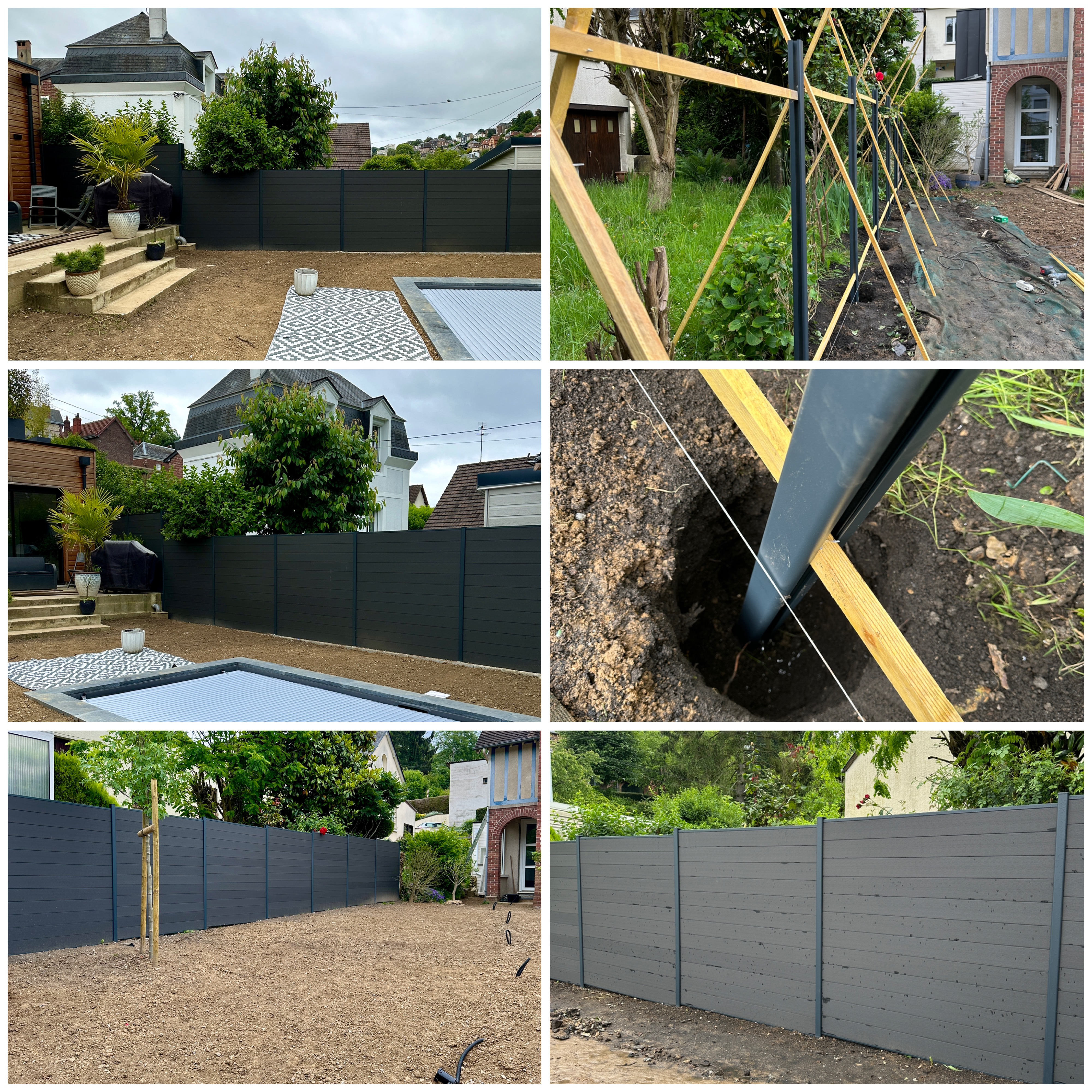 étapes de réalisation d'un chantier de clotures aluminium par fermetures lepicard à bonsecours proche rouen