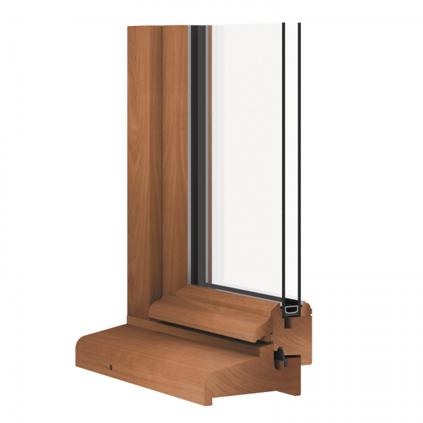 coupe technique de fenêtres Bois