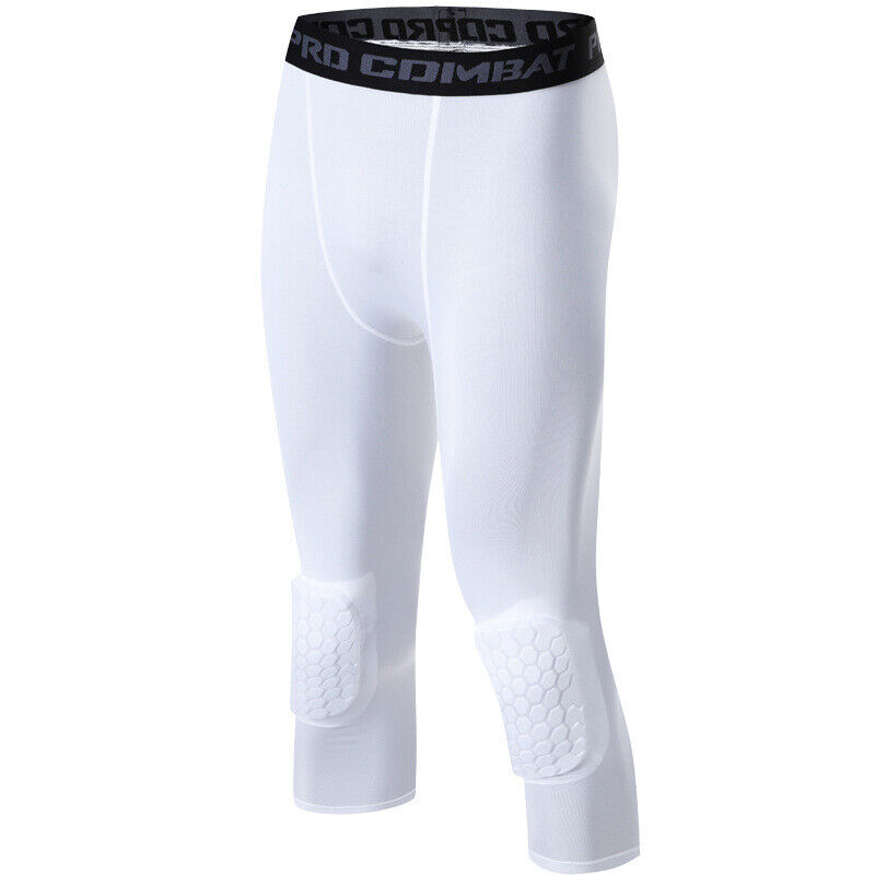 Thumbnail: Men's Basketball Sports Tight Pants 3/4 Compression Workout Leggings Knee Pads