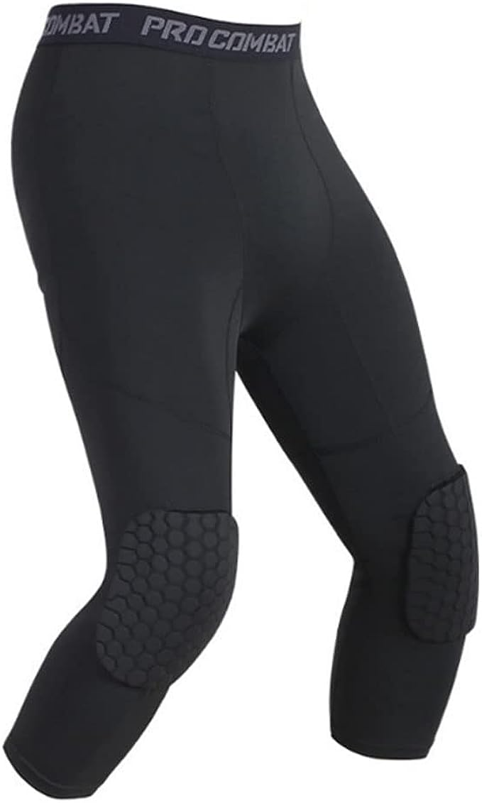 Thumbnail: Men's Basketball Sports Tight Pants 3/4 Compression Workout Leggings Knee Pads