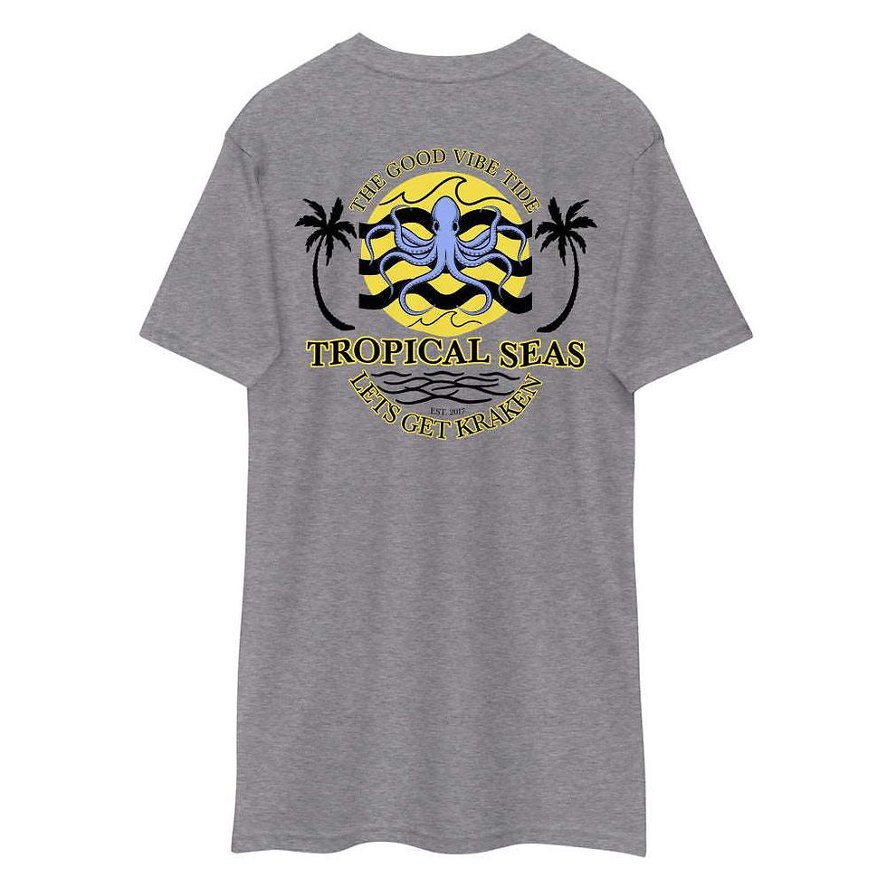 Thumbnail: Men's Tropical Lets Get Kraken Octopus T-shirt
