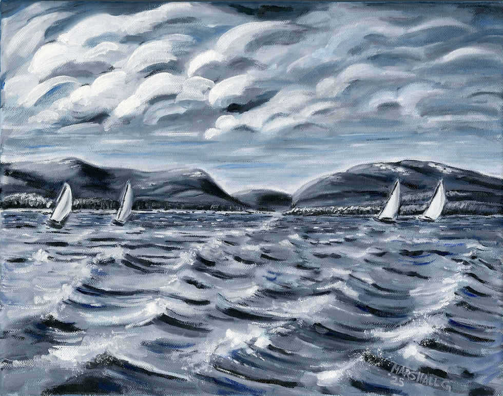 Mount Desert Island from the water, (c) 2025 by Marshall Ginn