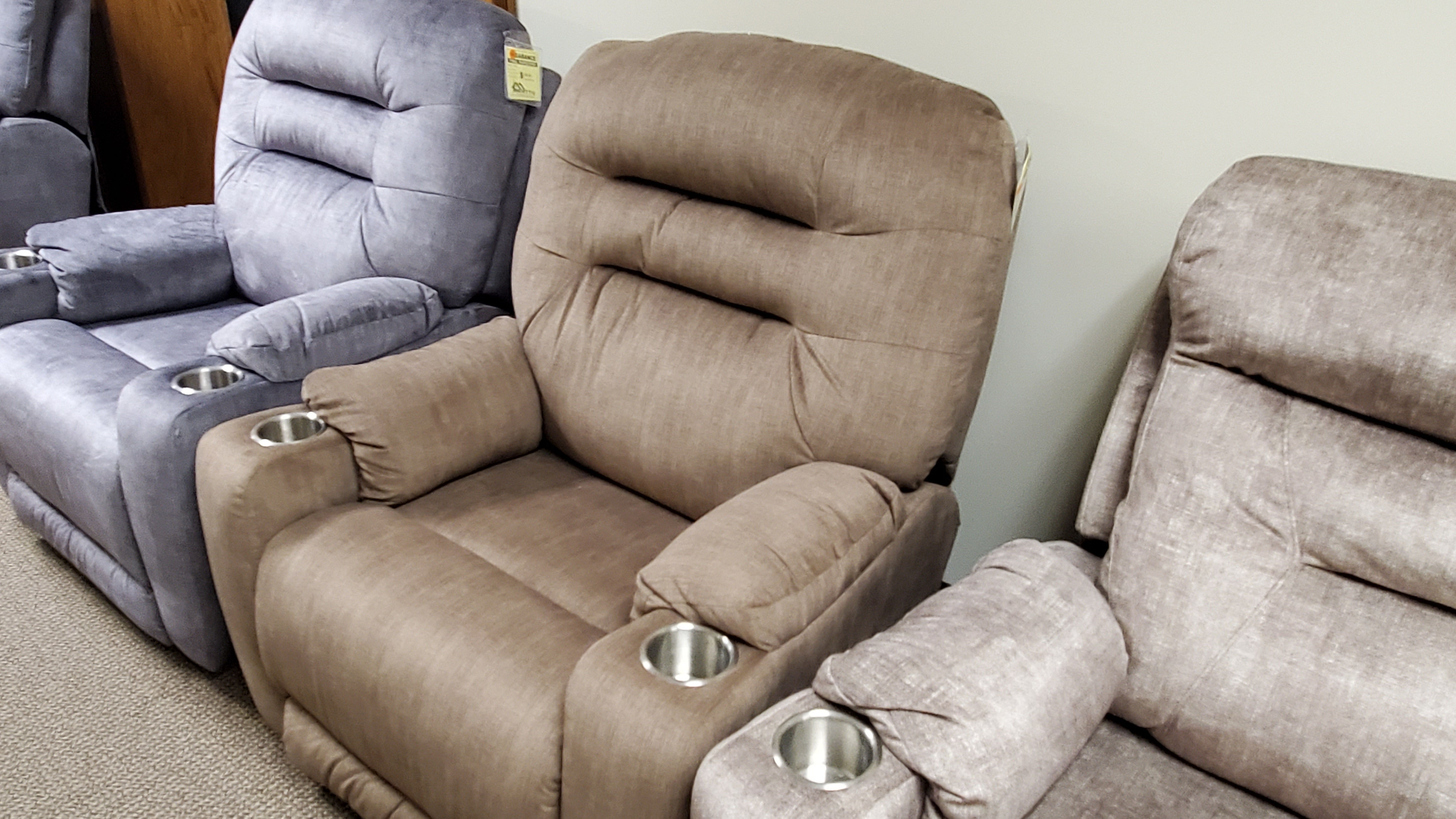 Wall Hugger Recliner With Cup Holders