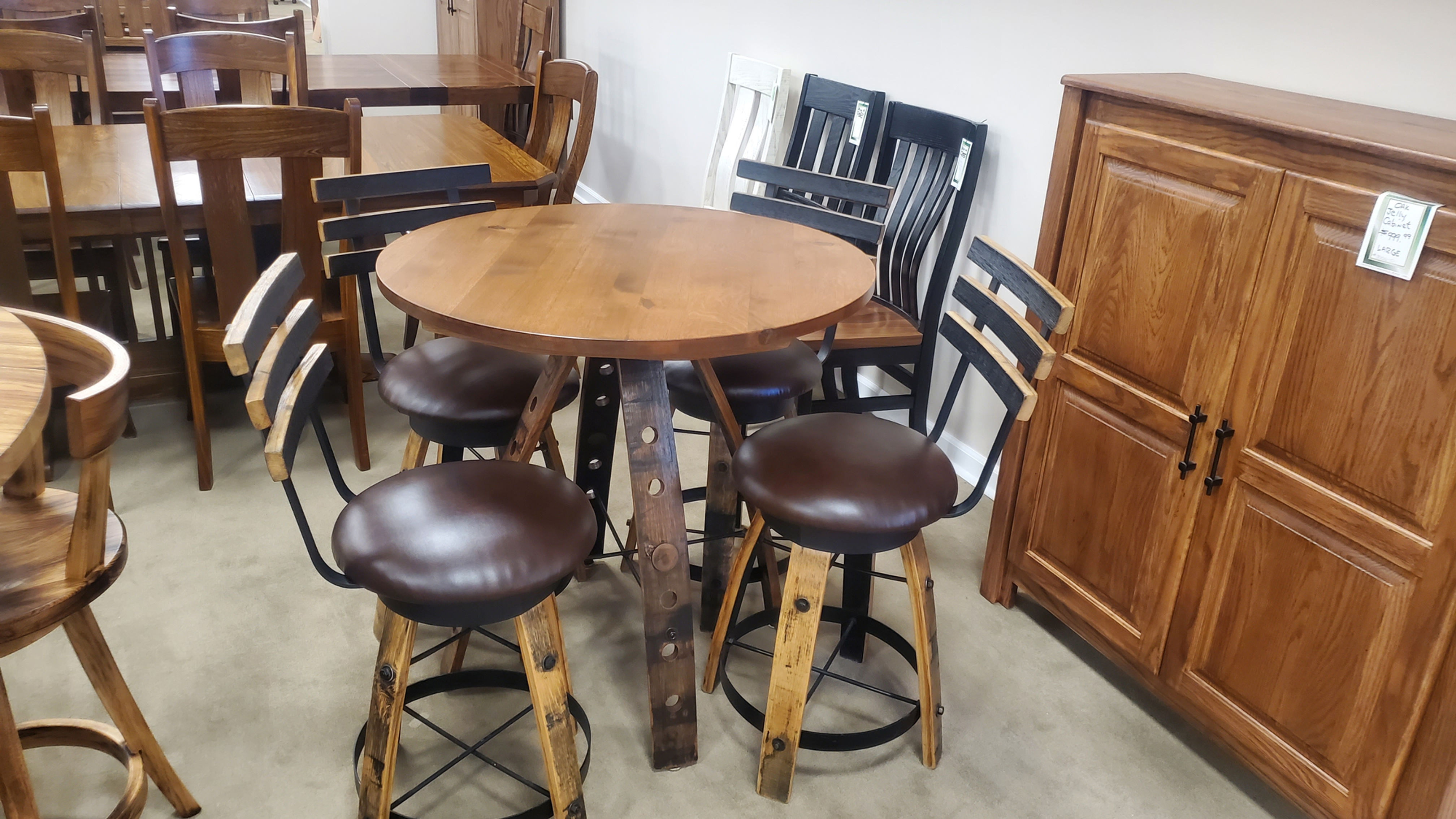 Amish Crafted Solid Hickory With Whiskey Barrel Legs