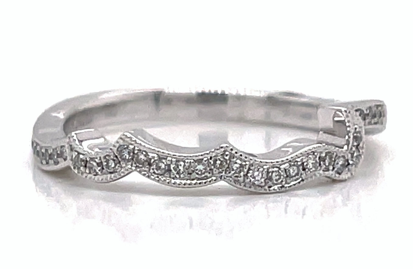 Diamond Milgrain Fitted Shadow Band