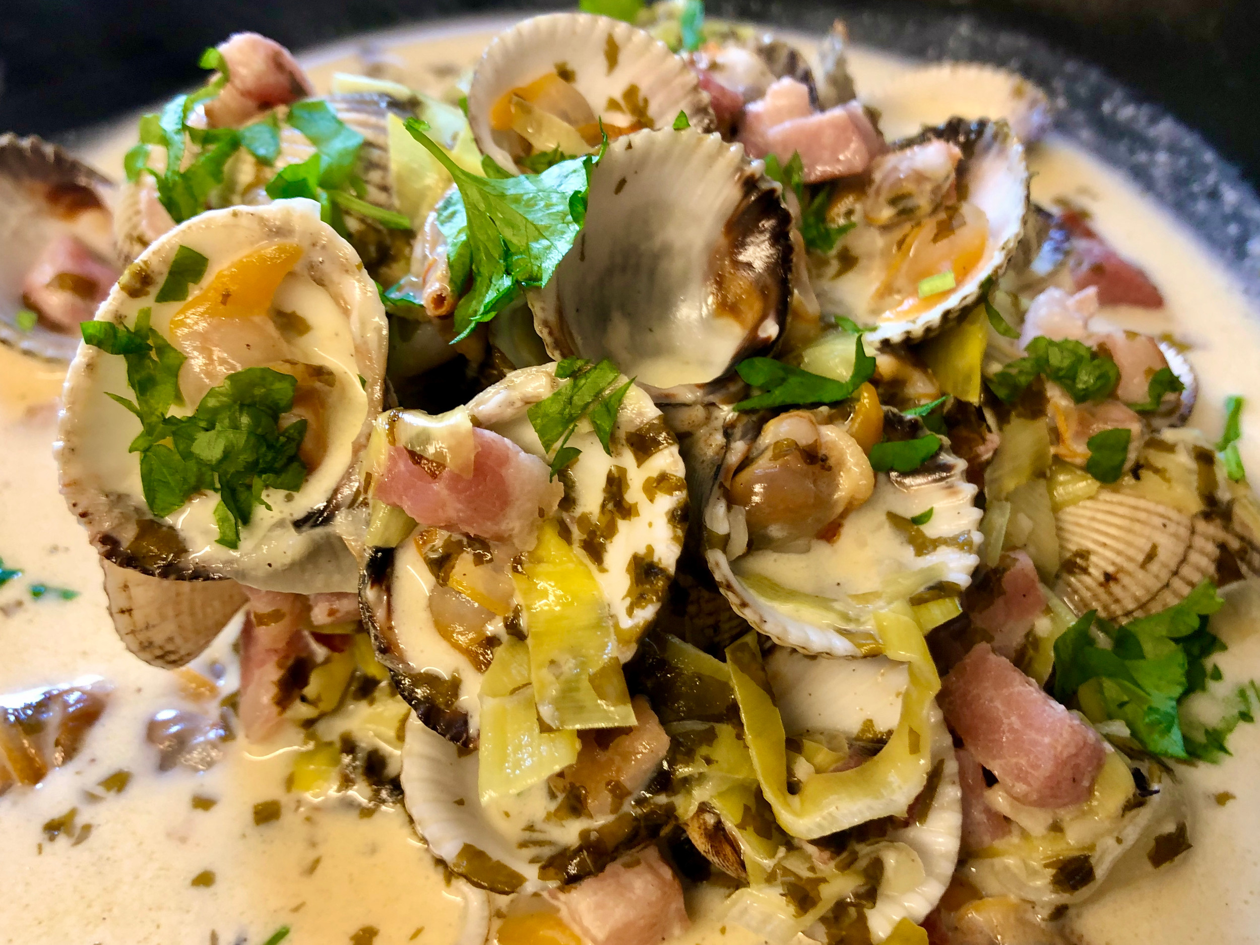 Fresh Cockles in White Wine Sauce Katie Davies