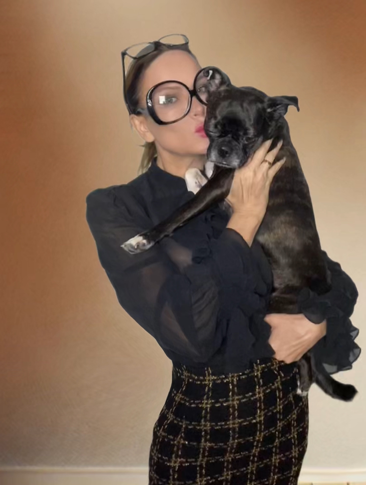 Nikki Trubetskaya with her dog Honey