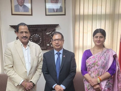 Ambassador of Nepal to India and Ms. Nita Pokhrel Aryal, Minister Economics meets UNASDG