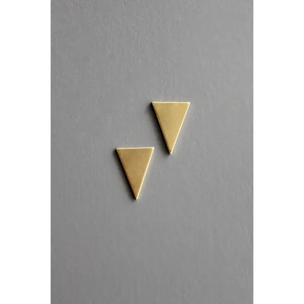 Brass triangle earrings