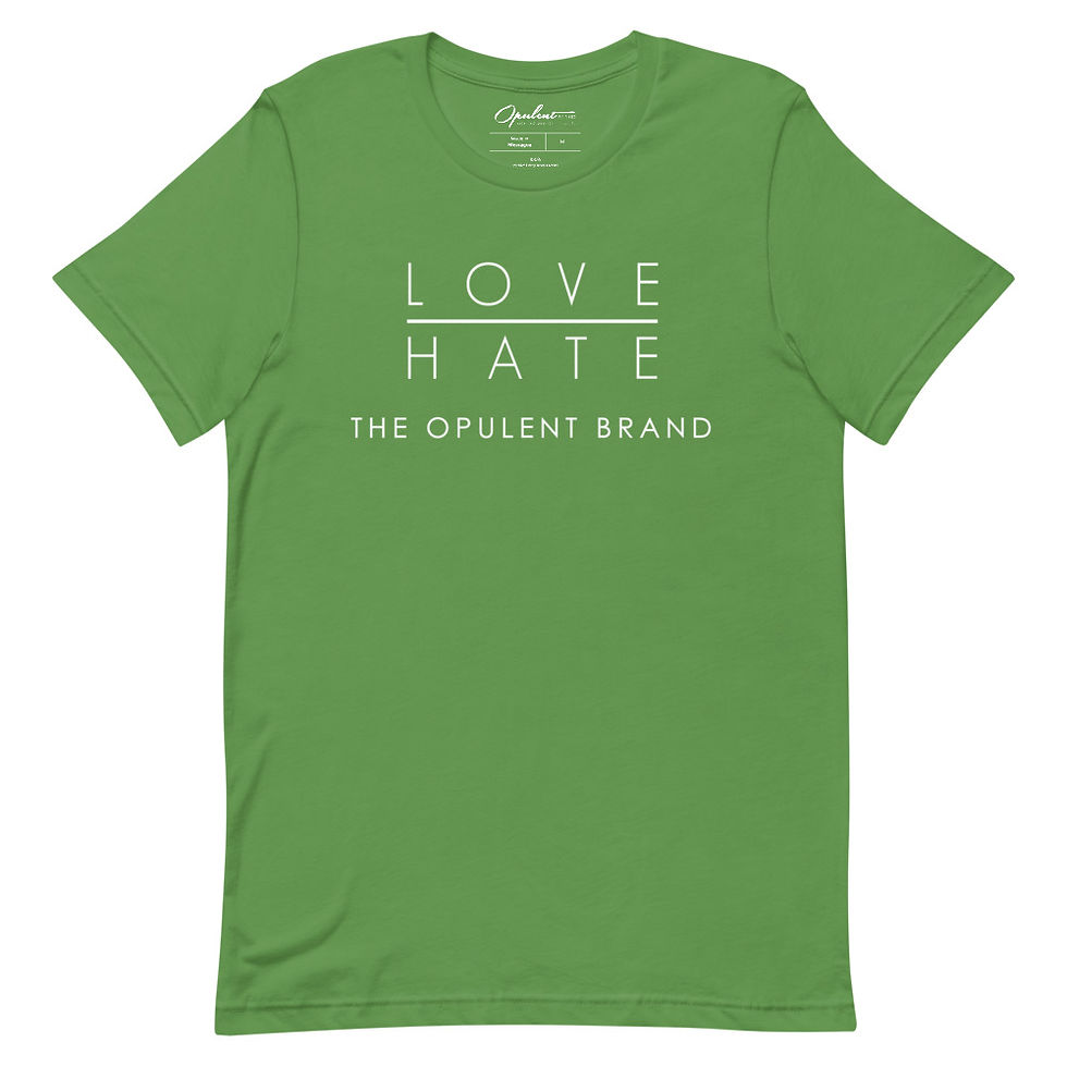 Thumbnail: White Short-Sleeve Love over Hate Unisex T-Shirt