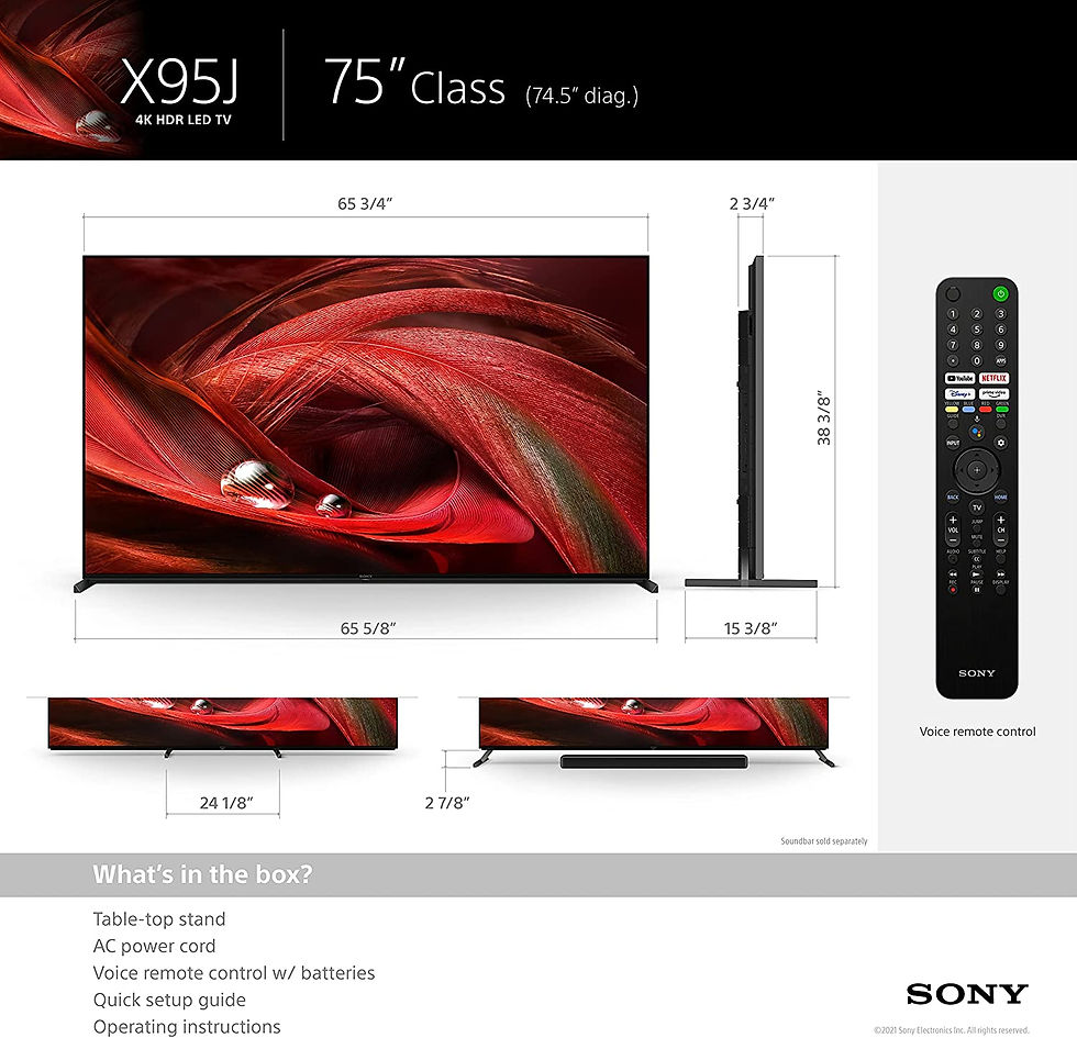 Thumbnail: Sony X95J 75-inch TV: 4K Ultra HD Smart LED TV with HDR