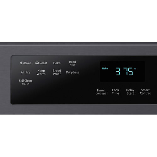 Thumbnail: Samsung - 6.0 CuFt Smart  5-Burner Convection Gas Range In Black Stainless Steel