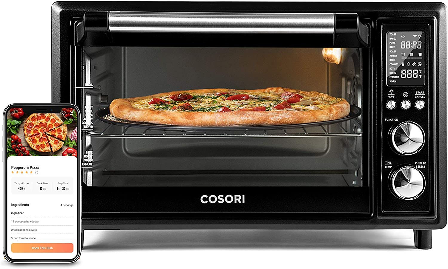 COSORI Air Fryer Toaster Oven Combo Smart 12-in-1 Countertop Dehydrator
