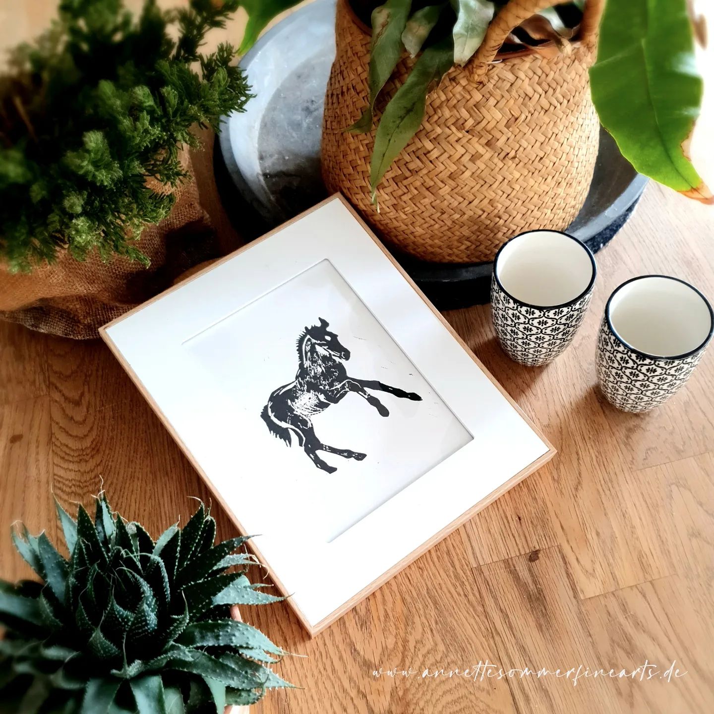 Tierkunst Atelier Annette Sommer Pferdekunst Linoldruck