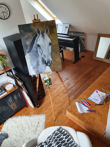 Atelier für Tierkunst Annette Sommer Pferdeportrait in Acryl malen lassen