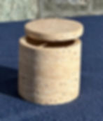 Runde Marmorschatulle mit Deckel, Schatulle