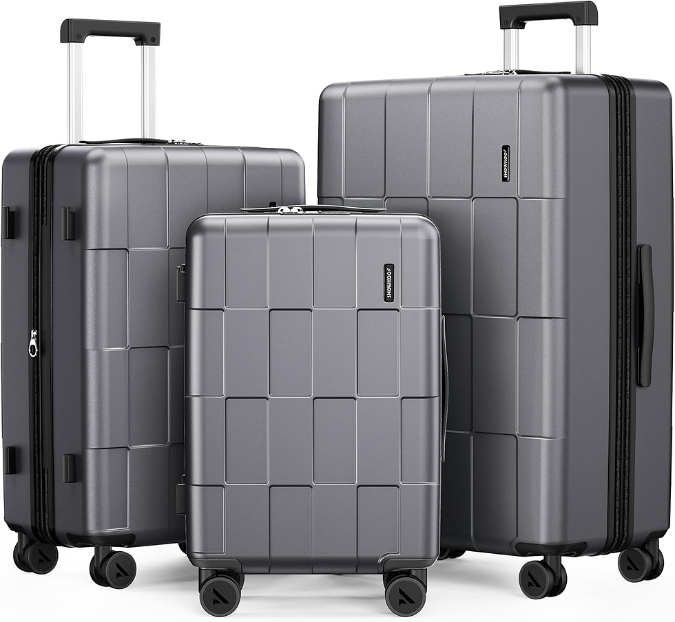 Luggage Sets 3 Piece Hardside Expandable Lightweight PC Suitcase Sets with Doubl