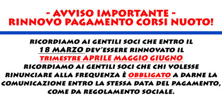 Rinnovo Corsi: Scadenza Terzo Trimestre 