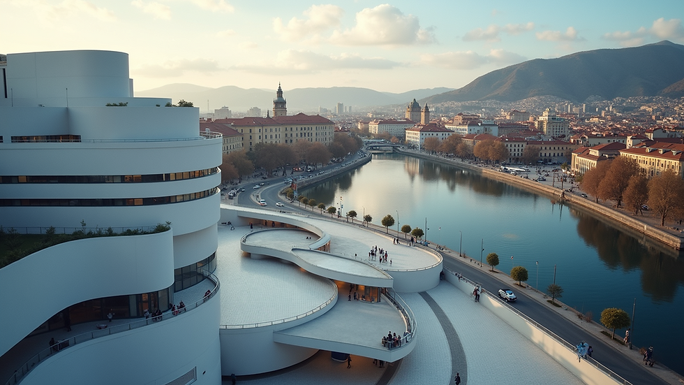 High angle view of the Guggenheim Museum Bilbao