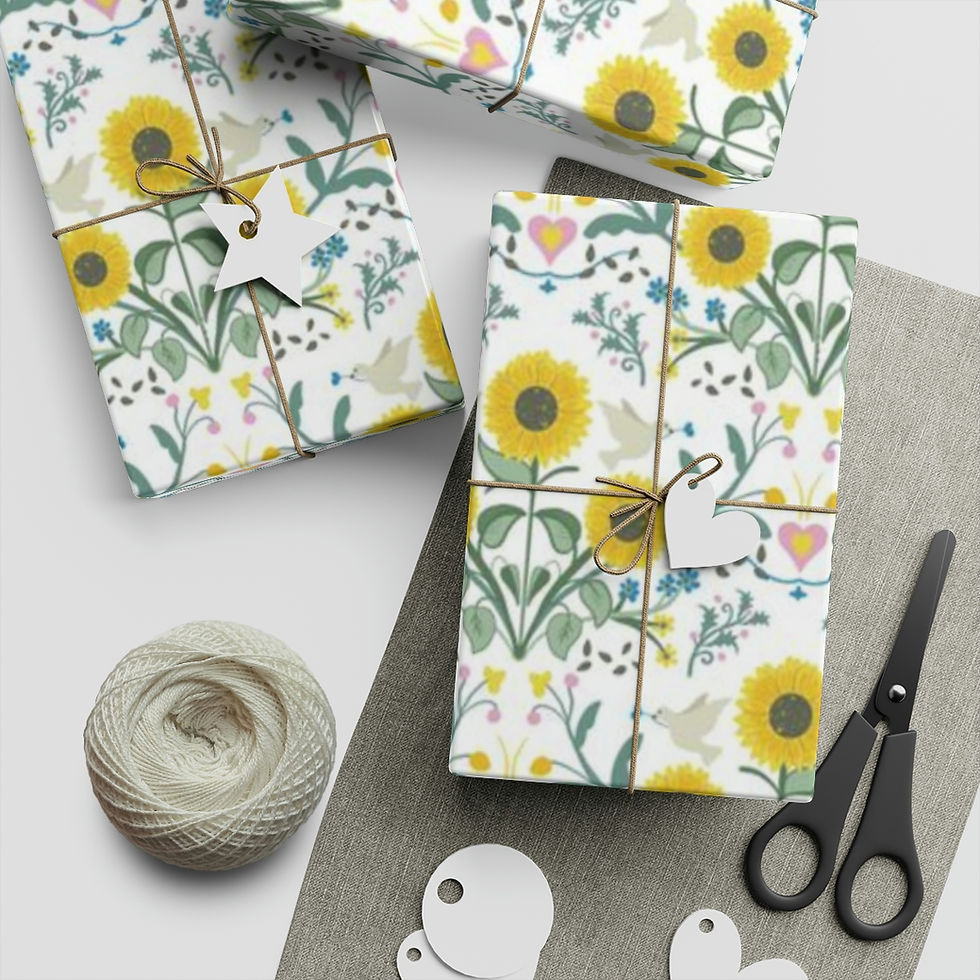 Thumbnail: Sunflowers Gift Wrap, Paper Sheet, 1pcs