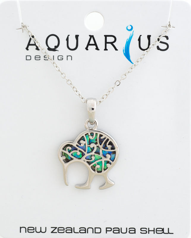 Paua Filigree Kiwi Pendant