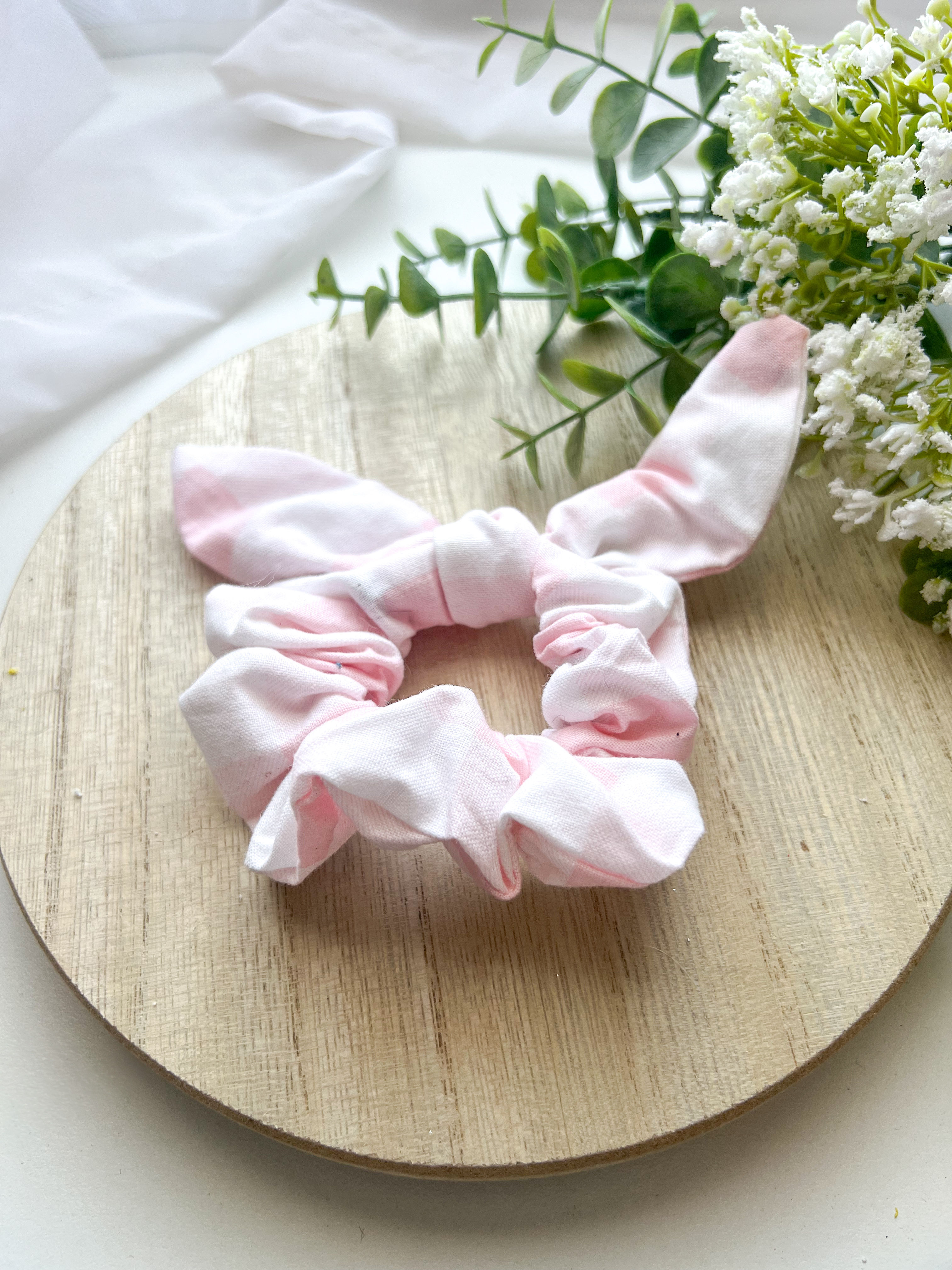 Pink Plaid Scrunchie
