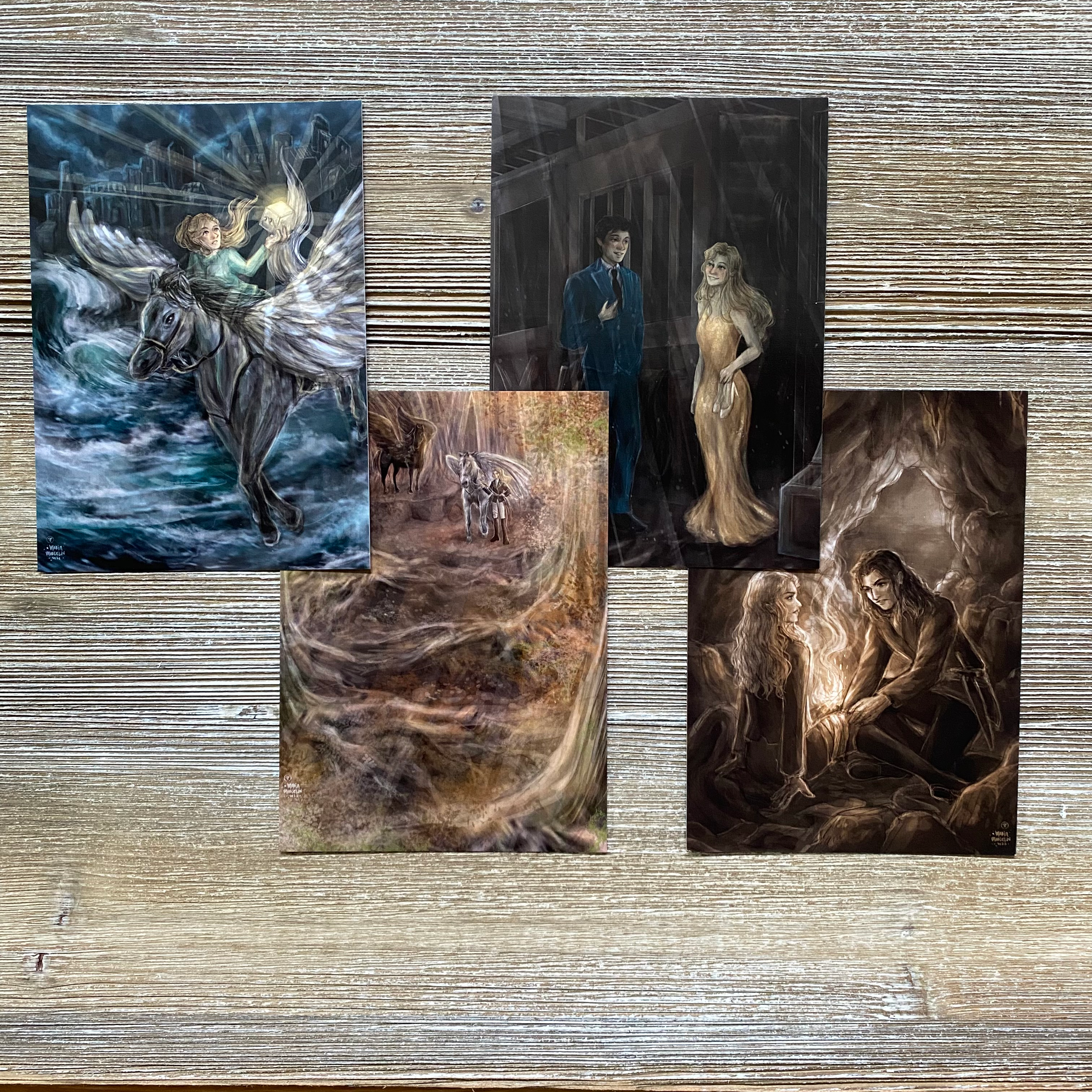 Set of four 5x7 Prints Premium Glossy Front - Artwork by Marcella