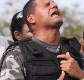 O sofrimento da prda de um colega que se foi na luta desigual contra o crime.