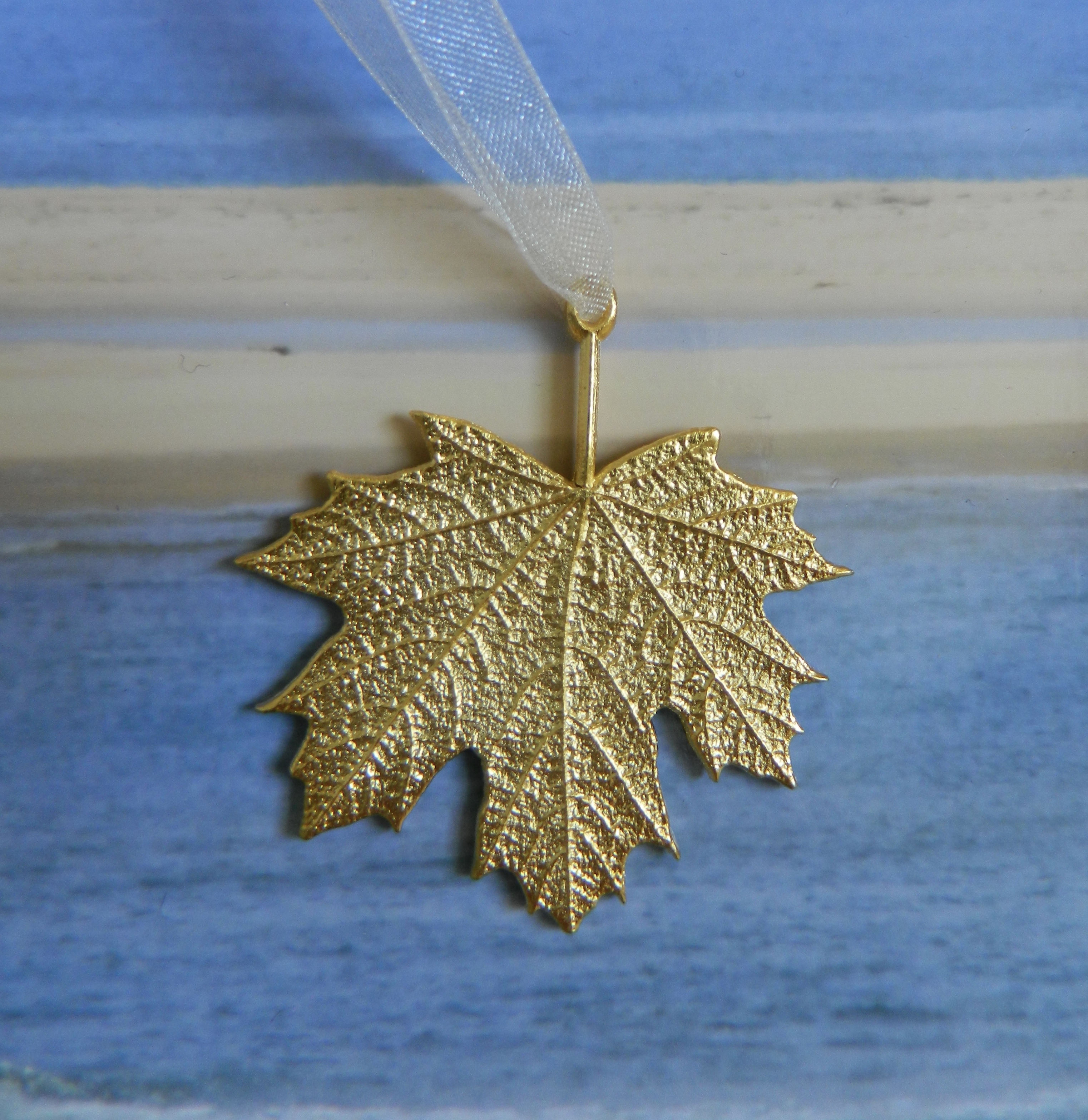 Gold Plate Over Pewter Maple Leaf