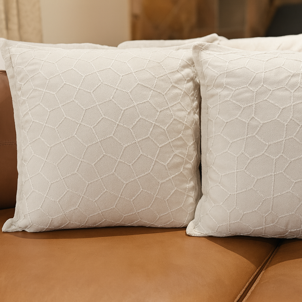 Textured Cream Cushions