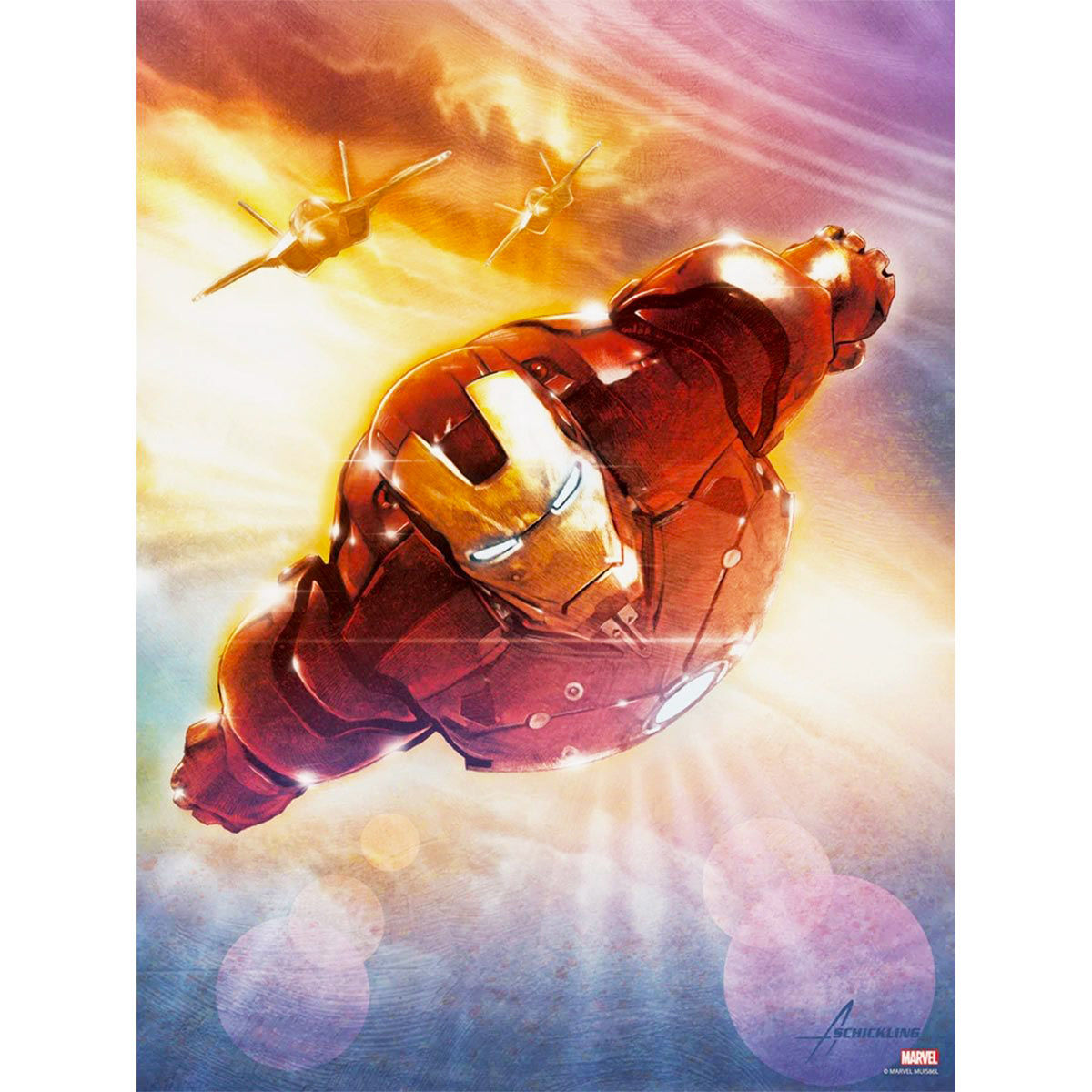 Iron Man Direct Flight Marvel Lithograph Art Print by Adam Schickling