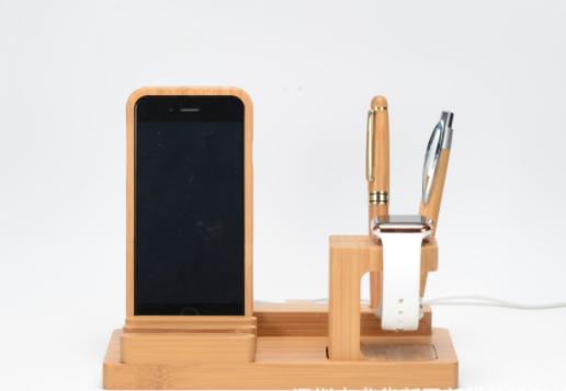 Miniatura: Base para celular plana Bambú multifunción Compatible con Apple