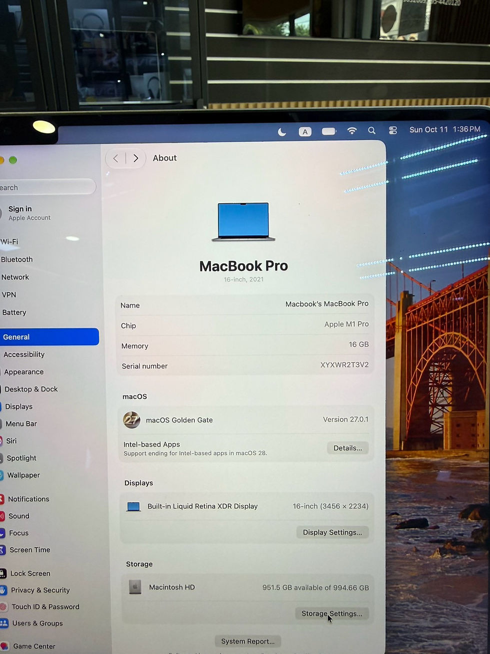 ภาพขนาดย่อ: MacBook Pro 16 นิ้ว ปี 2021 ชิป M1 Pro