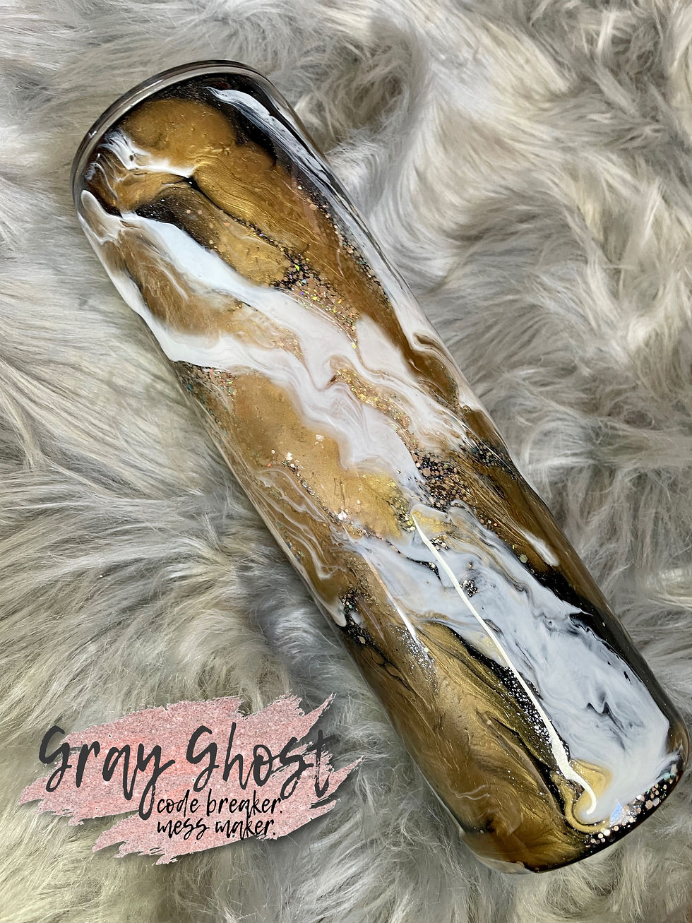 Thumbnail: Unique Glitter Black and Gold Milky Way Tumbler 30oz