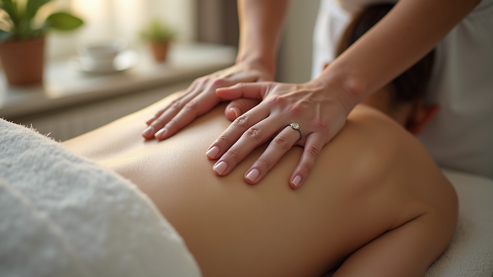 Nahaufnahme einer medizinischen Massage auf dem Rücken