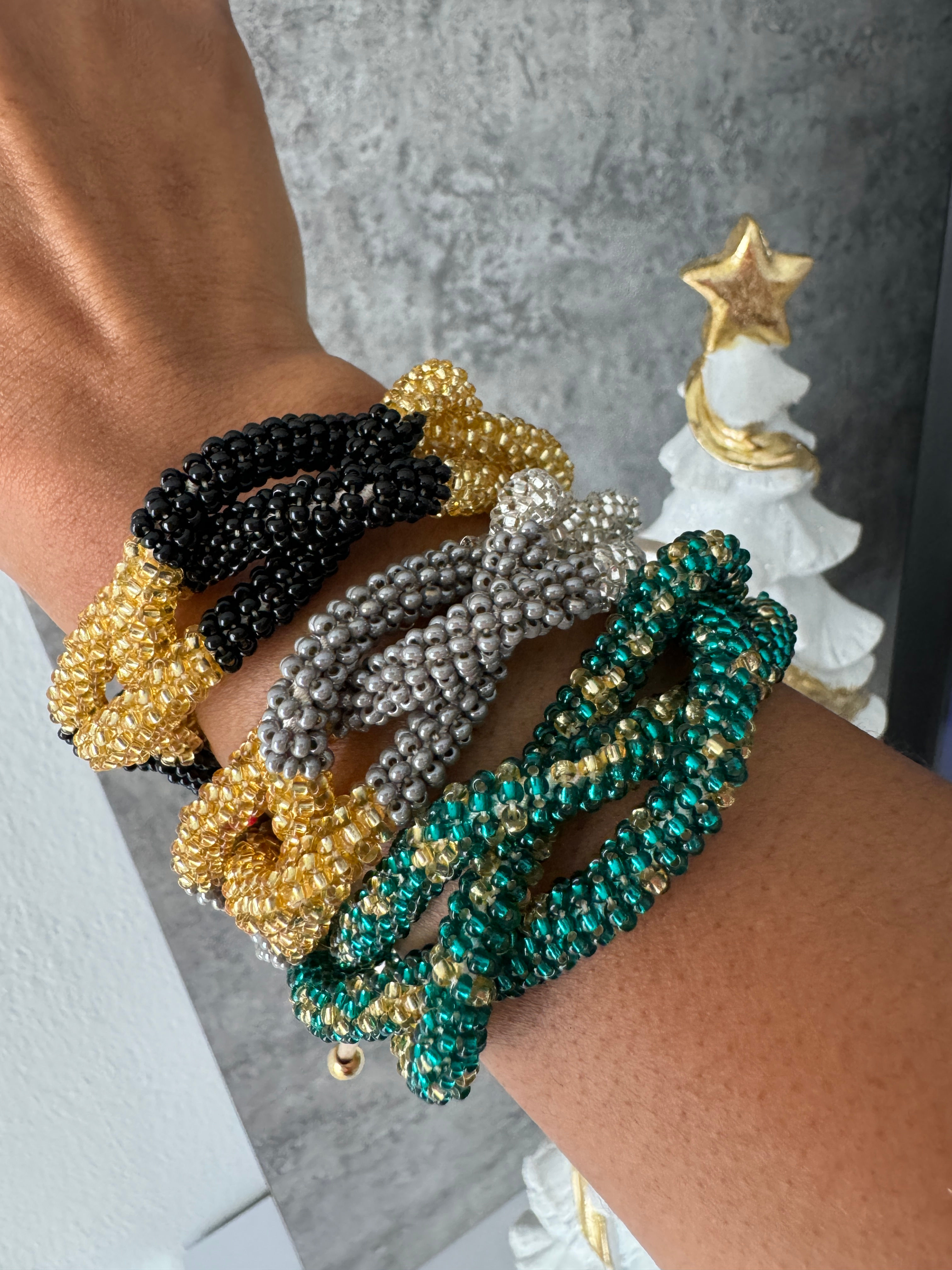 Beaded Bracelet and Earring Set