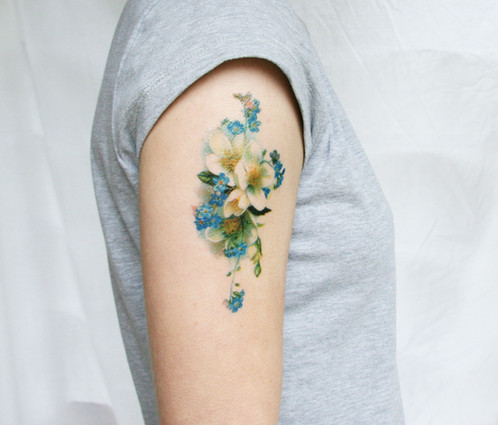 Photo for temporary flower tattoos