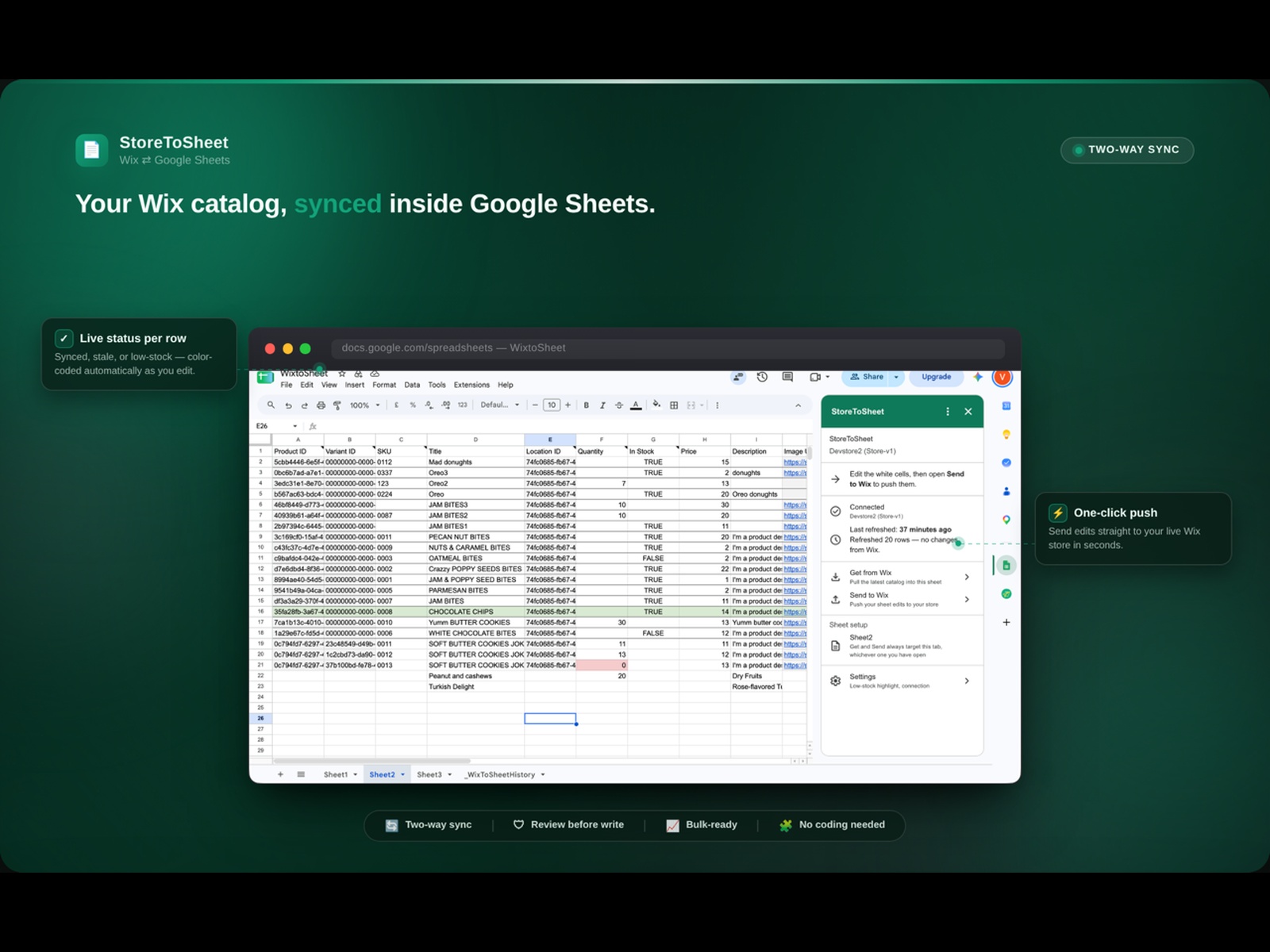 StoreToSheet screenshot 1