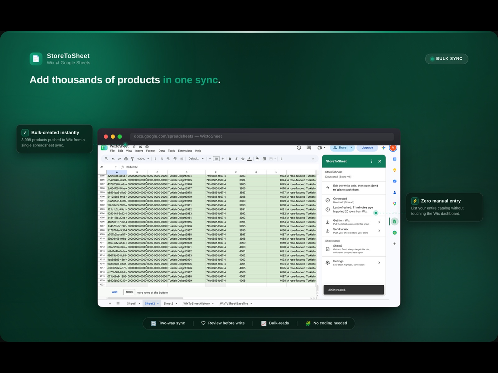 StoreToSheet screenshot 3