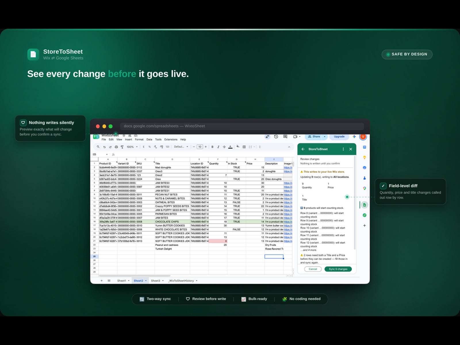 StoreToSheet screenshot 2