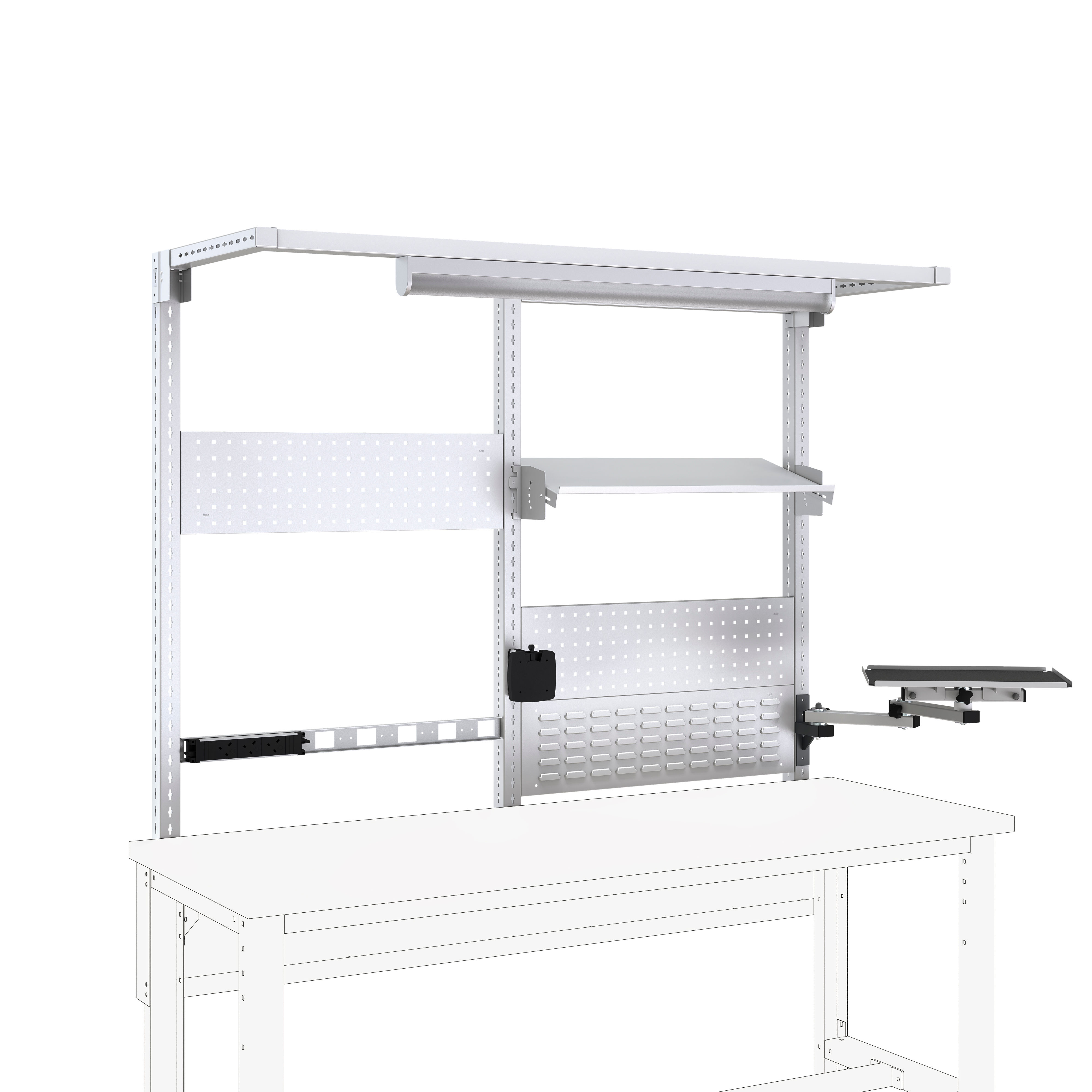 2M Cubio Storage Bench Overhead Kit 20-04 Grey