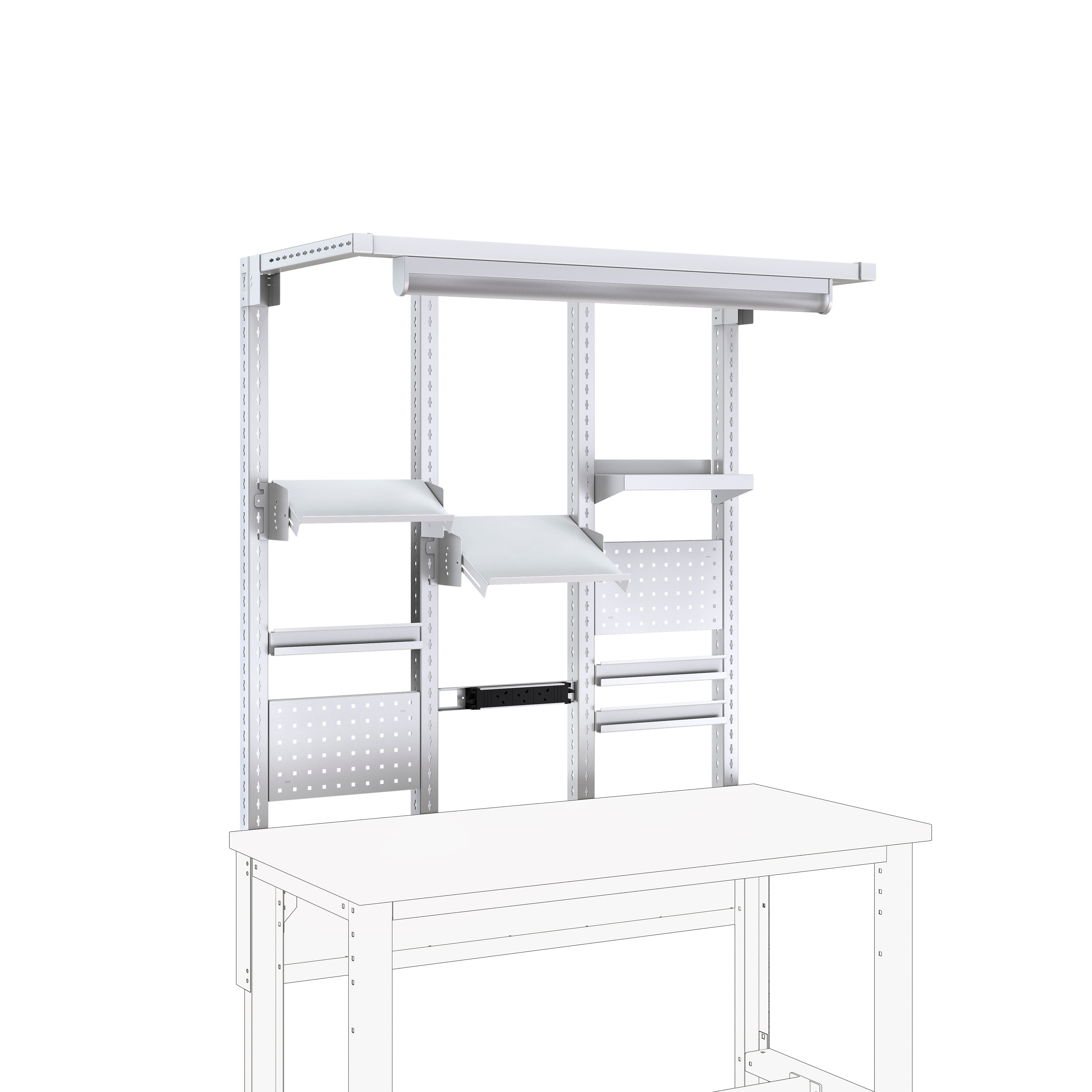 1.5M Cubio Storage Bench Overhead Kit 15-06 Grey