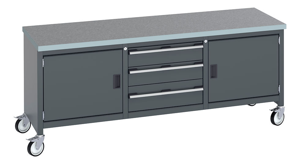 Thumbnail: Cubio Mobile Storage Bench (Lino) 2000 x 750 x 840mm