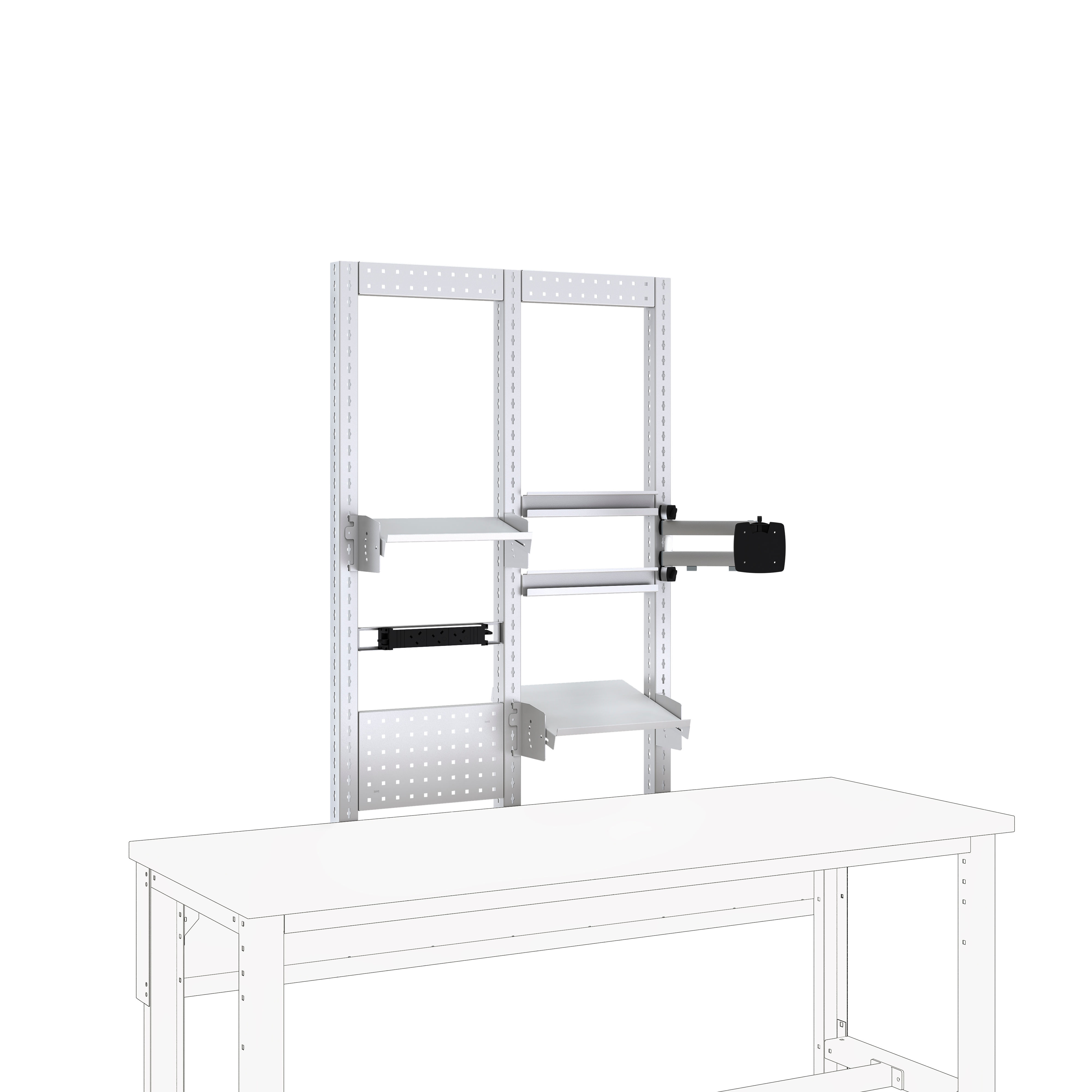 2M Cubio Storage Bench Overhead Kit 20-05 Grey