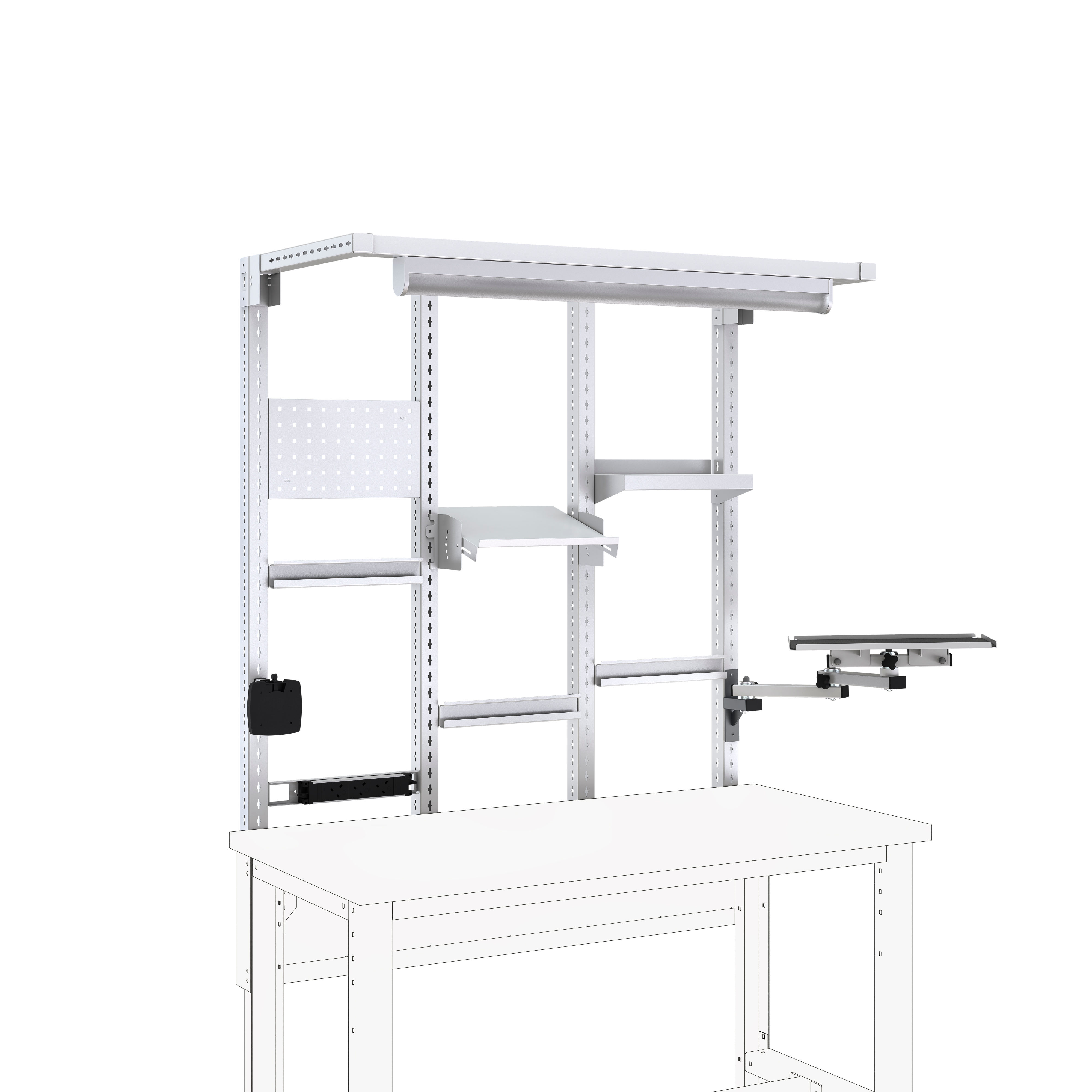 1.5M Cubio Storage Bench Overhead Kit 15-07 Grey