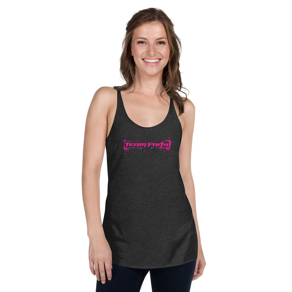 Thumbnail: Women's Pink Splatter Logo Racerback Tank