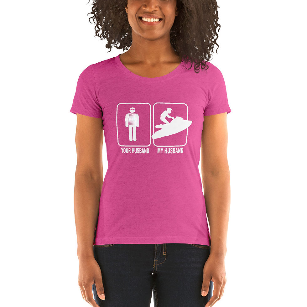 Thumbnail: My Husband Your Husband logo Ladies' short sleeve t-shirt